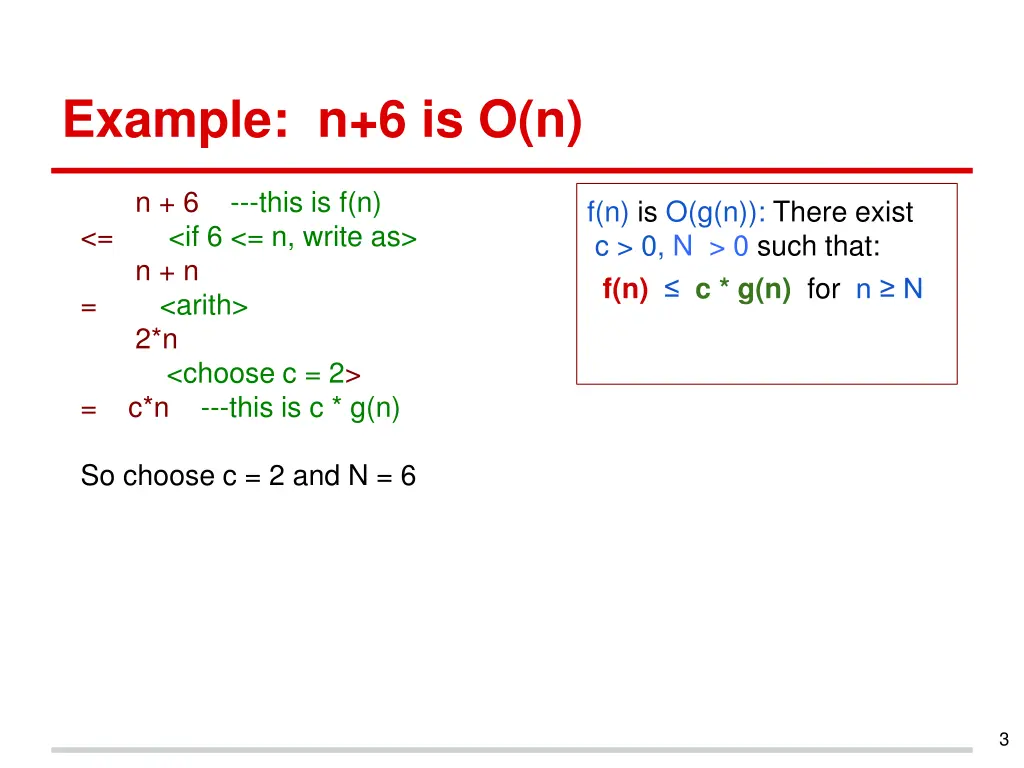 example n 6 is o n