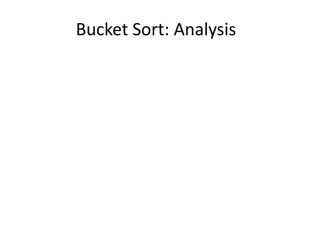 bucket sort analysis