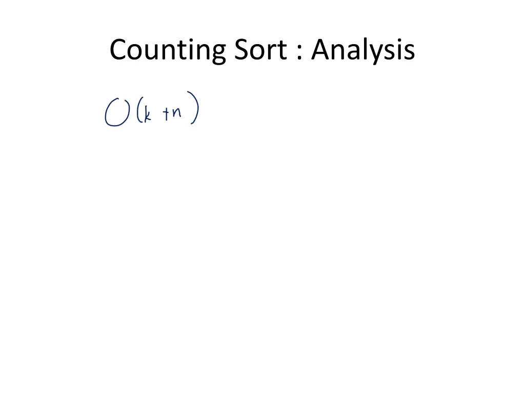 counting sort analysis