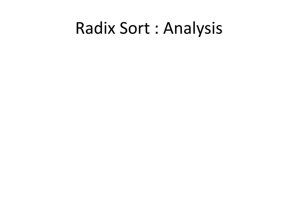radix sort analysis
