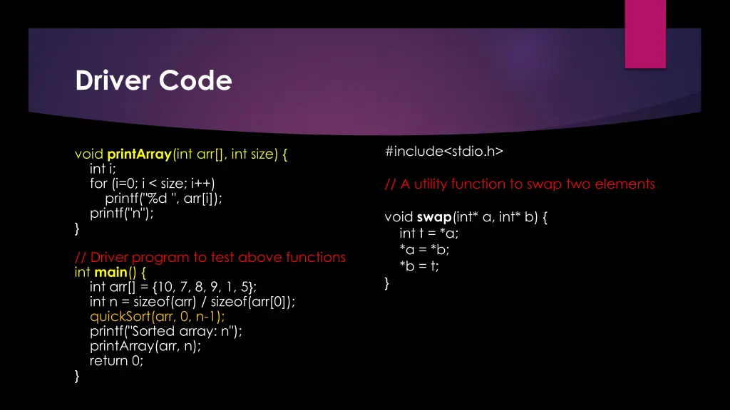 driver code