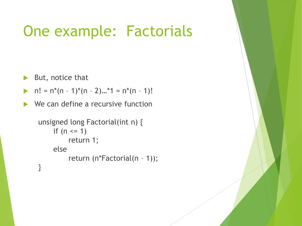 one example factorials 1