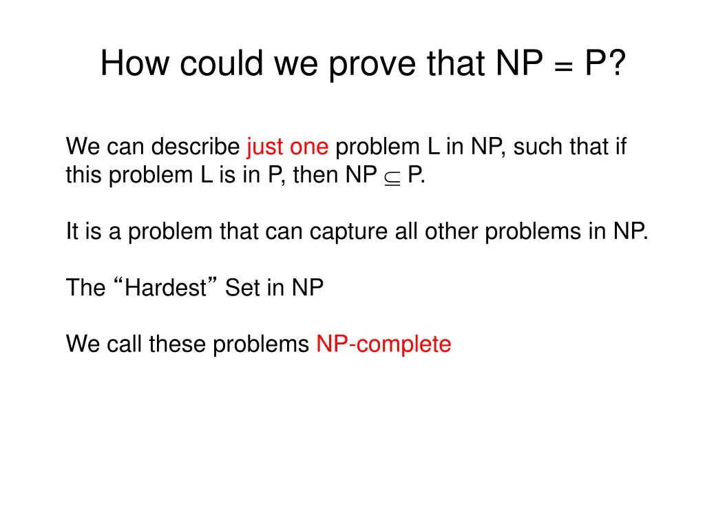 how could we prove that np p 1