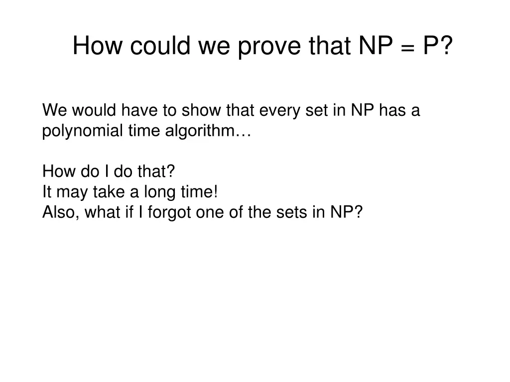 how could we prove that np p