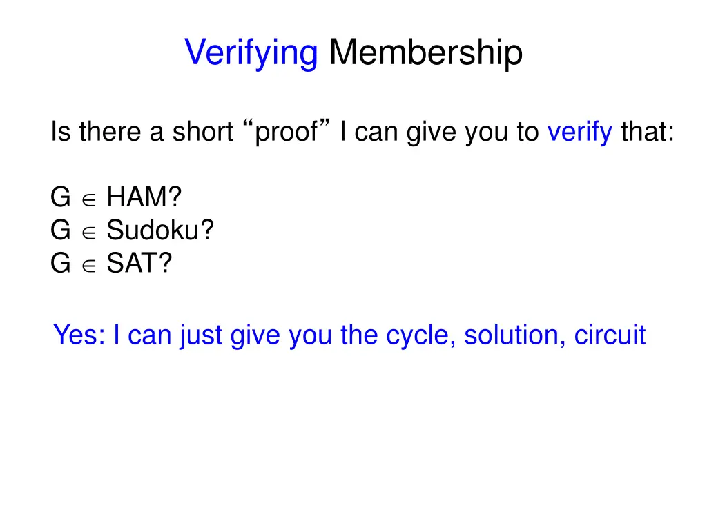 verifying membership