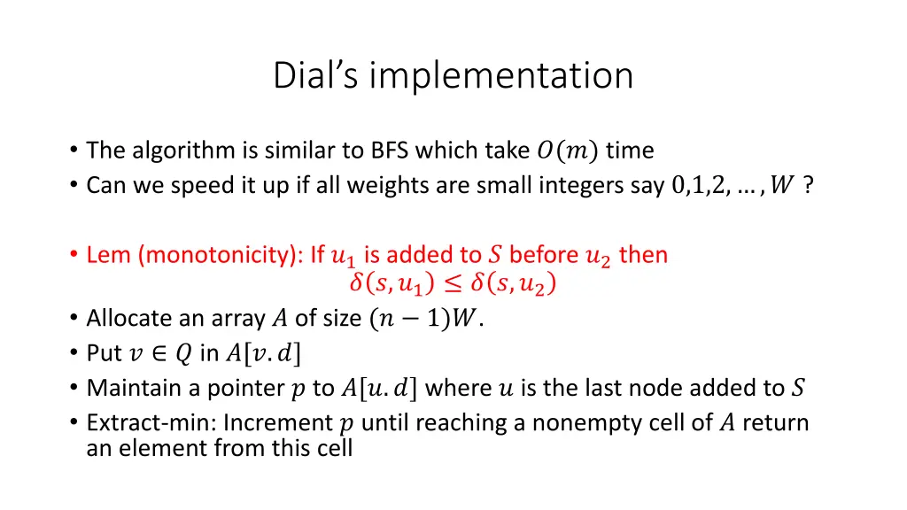 dial s implementation