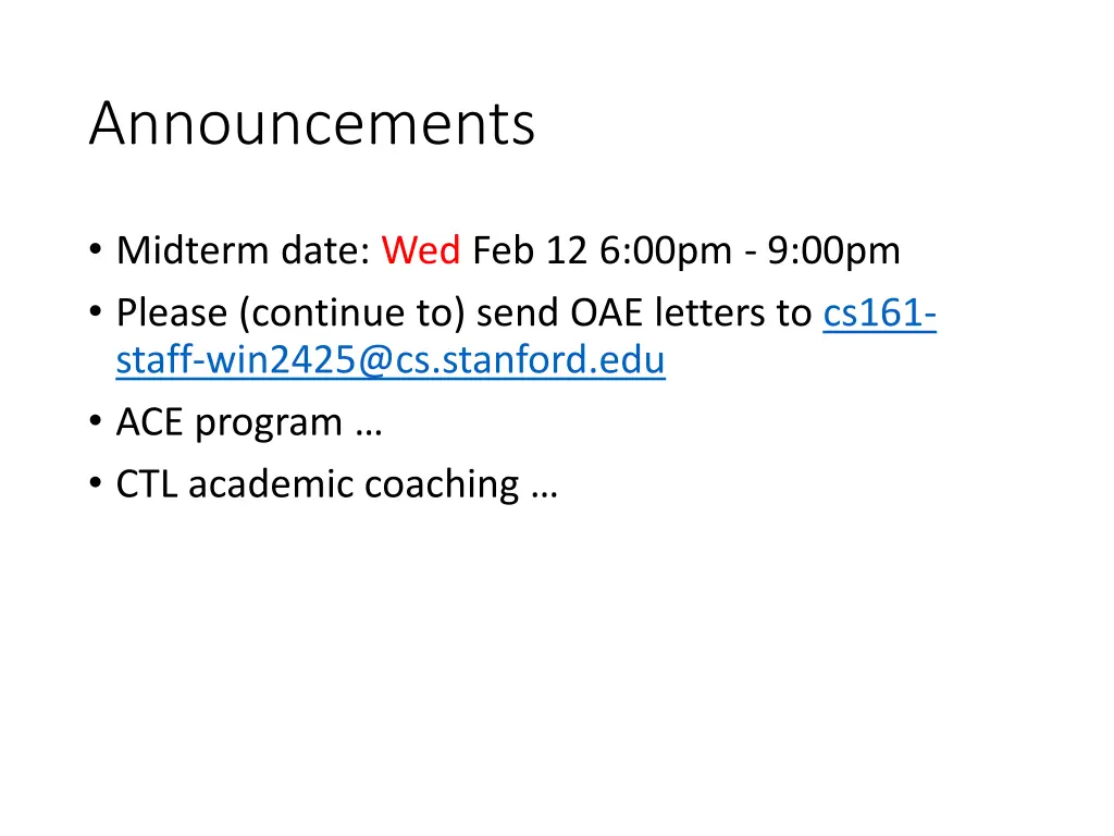 announcements