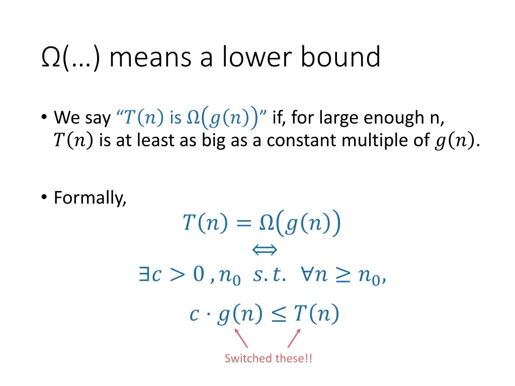 means a lower bound