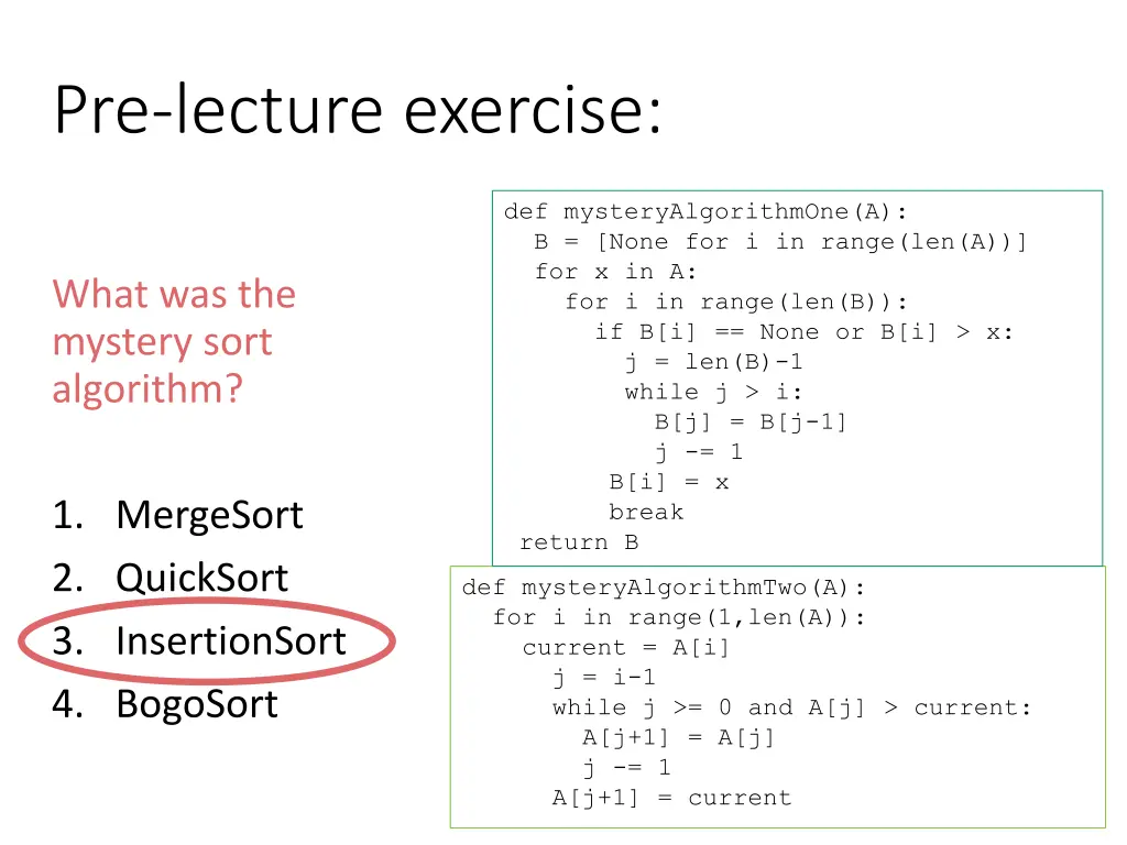 pre lecture exercise 1