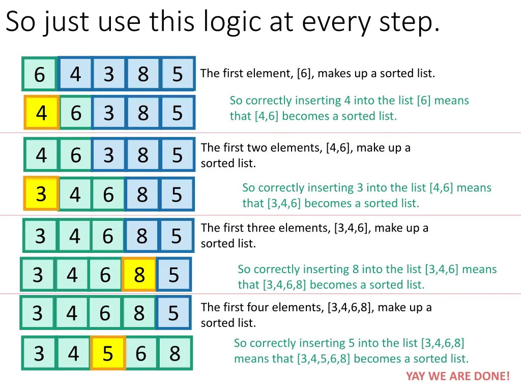 so just use this logic at every step