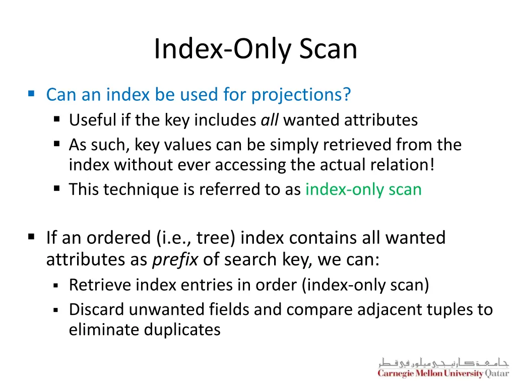index only scan