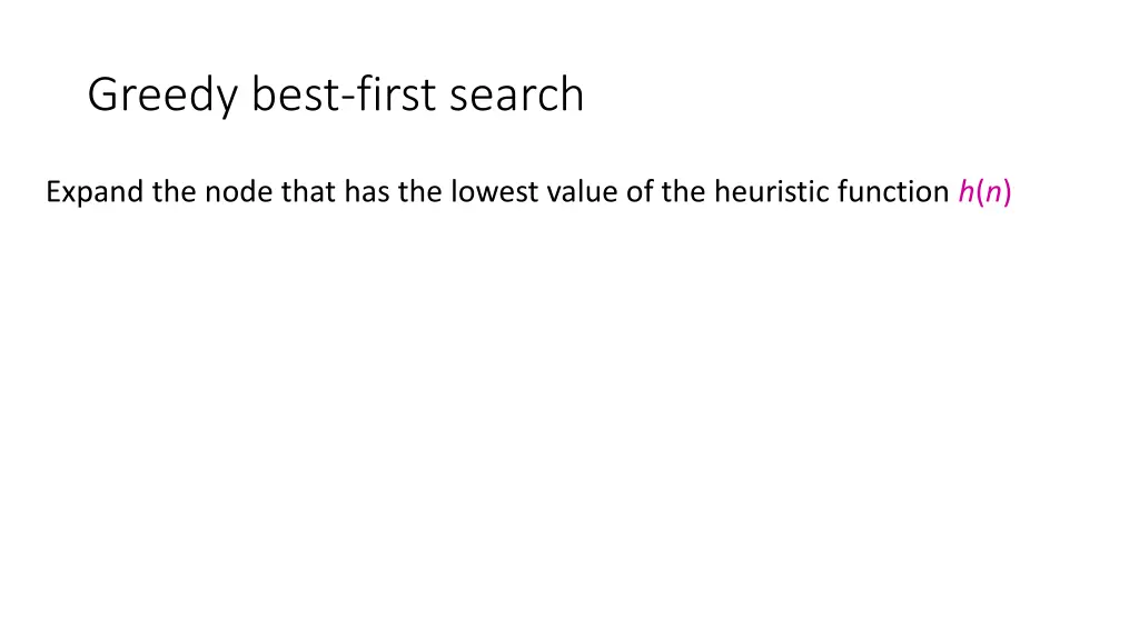 greedy best first search