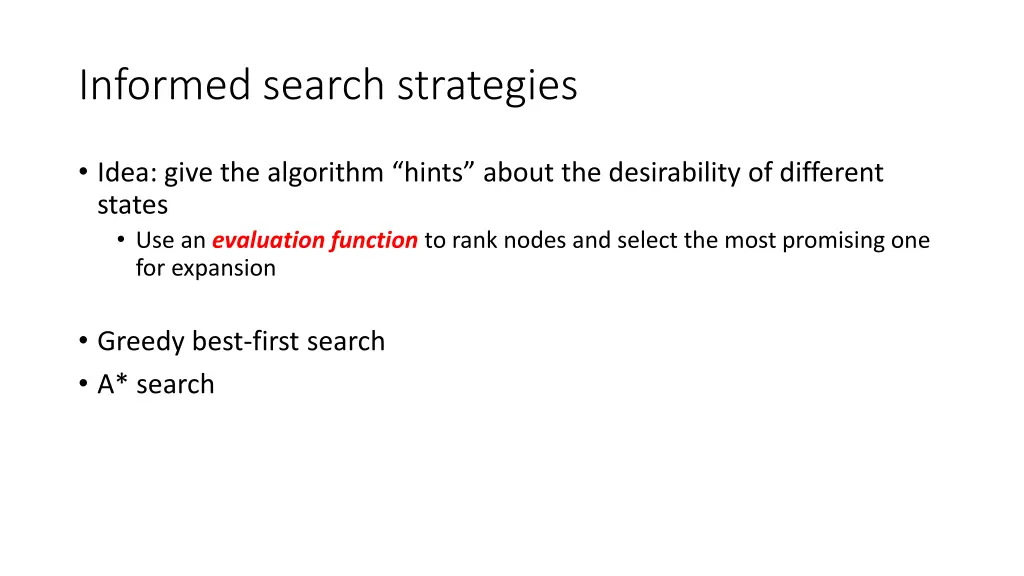 informed search strategies