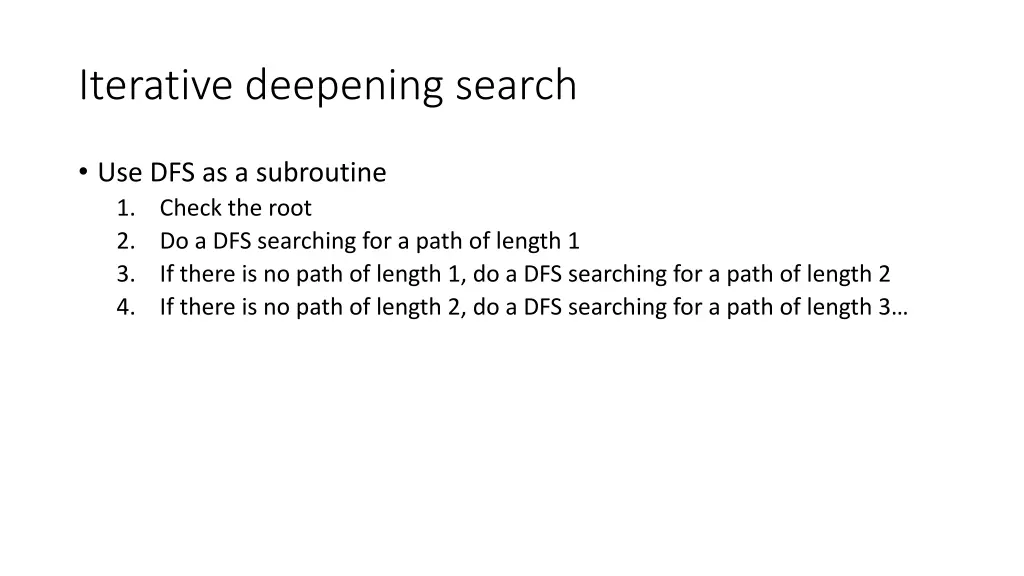 iterative deepening search