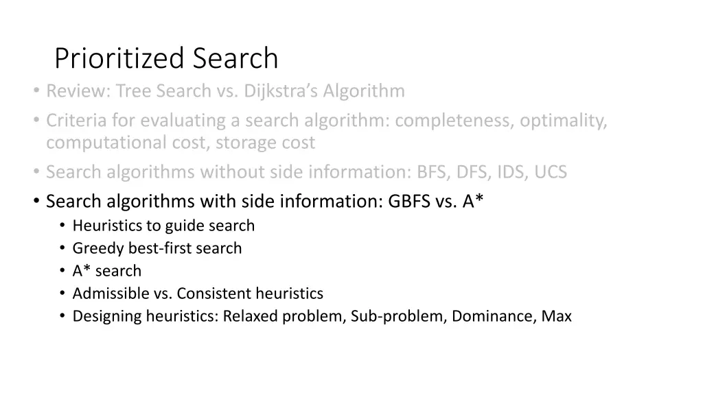 prioritized search review tree search vs dijkstra 3