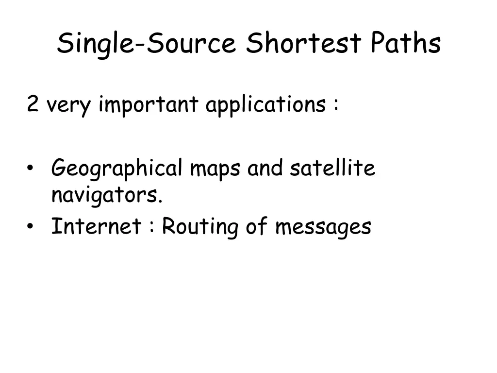 single source shortest paths 1