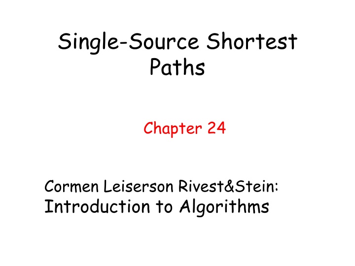 single source shortest paths