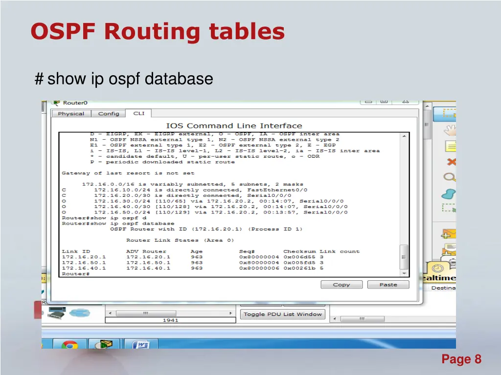 ospf routing tables 2