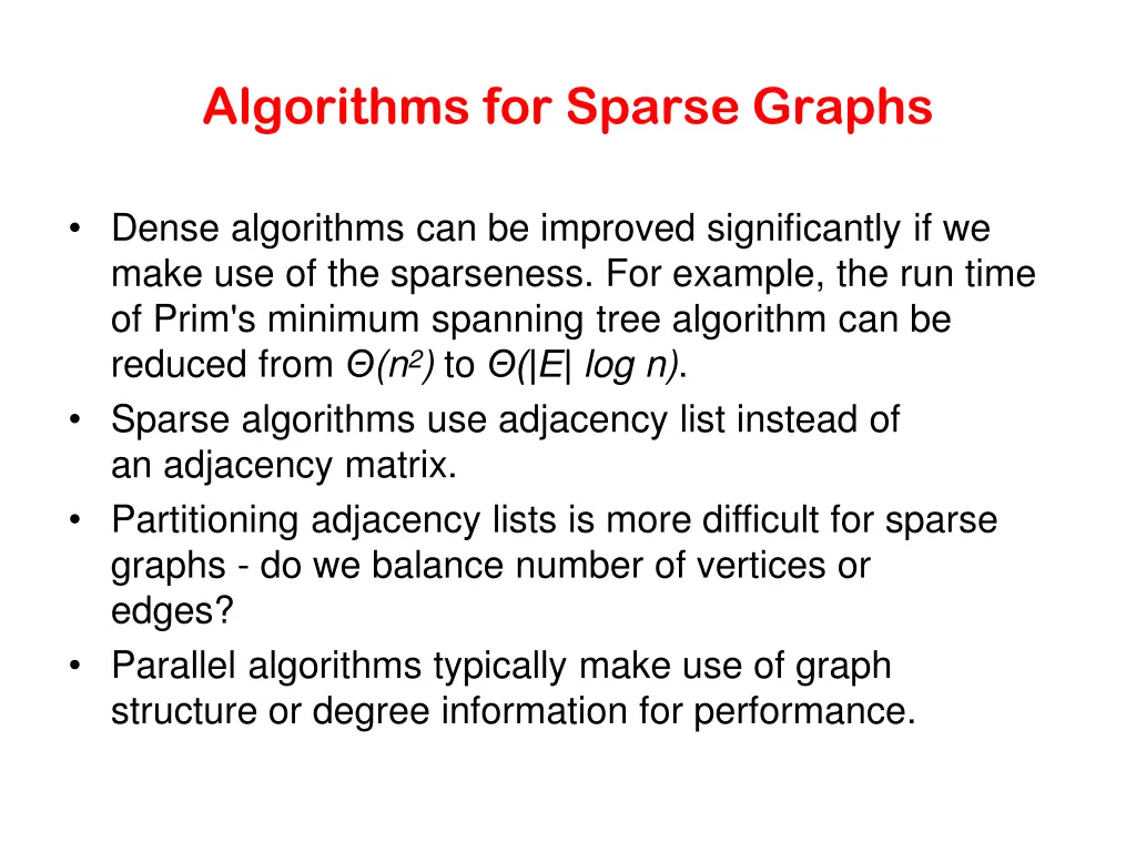 algorithms for sparse graphs 1