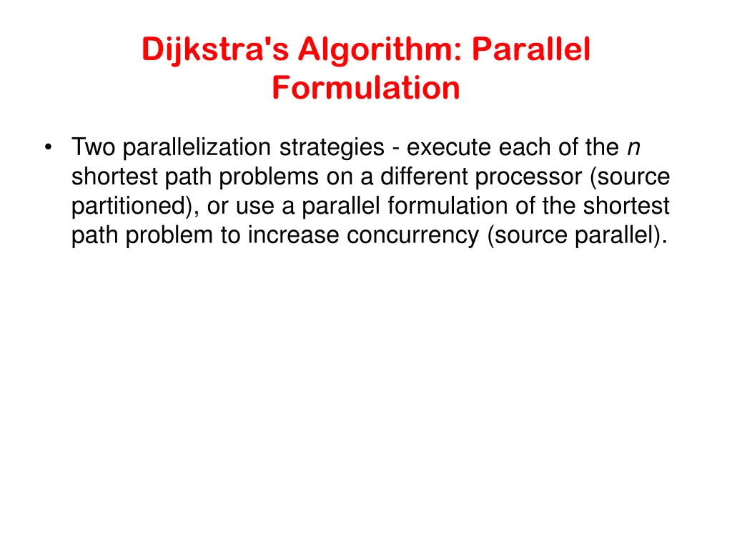 dijkstra s algorithm parallel formulation 1