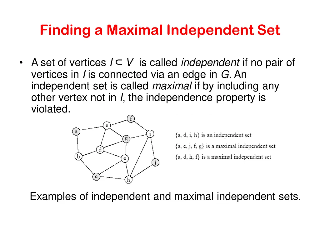finding a maximal independent set