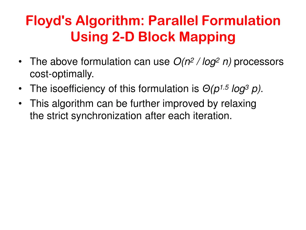 floyd s algorithm parallel formulation using 5