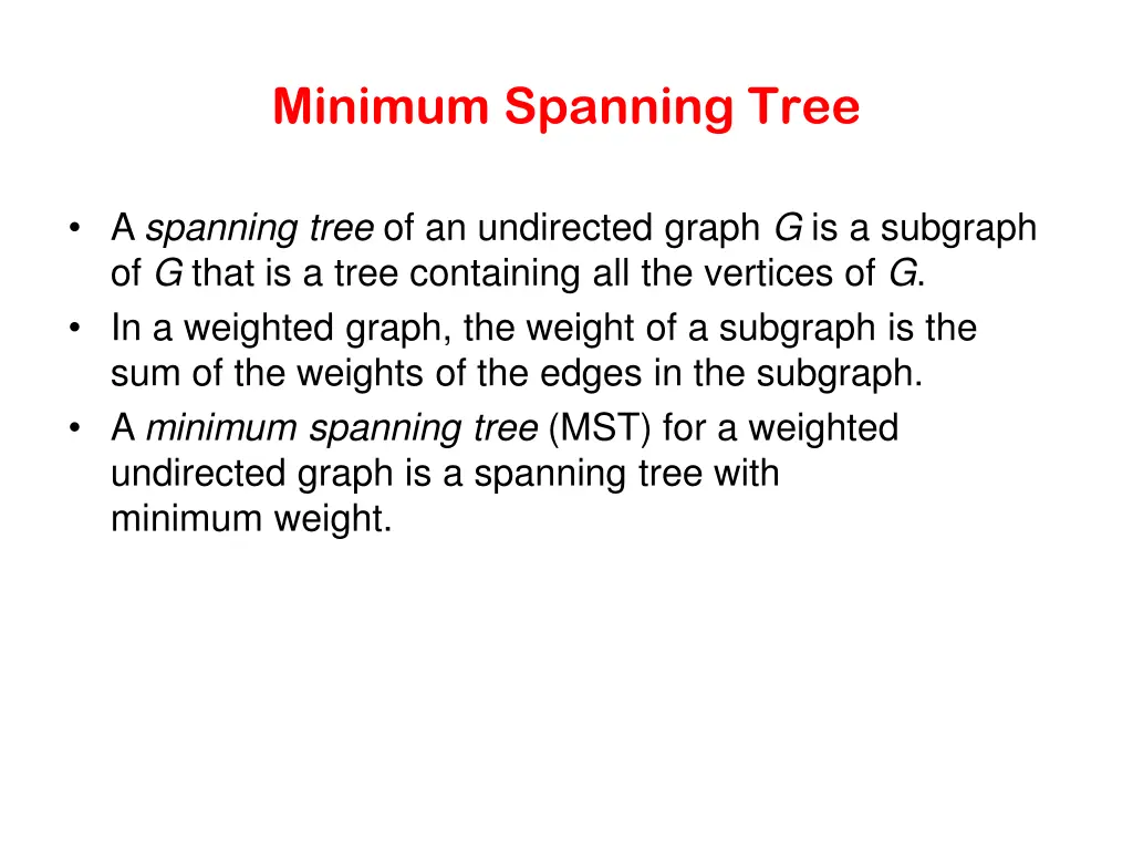 minimum spanning tree