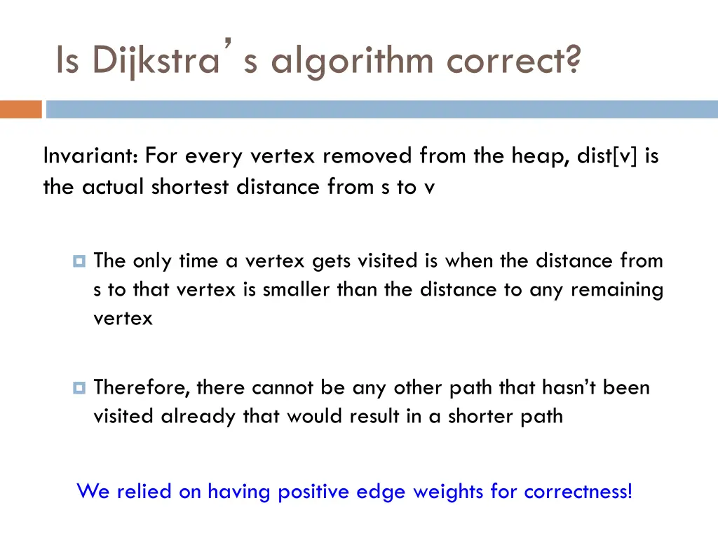 is dijkstra s algorithm correct 2