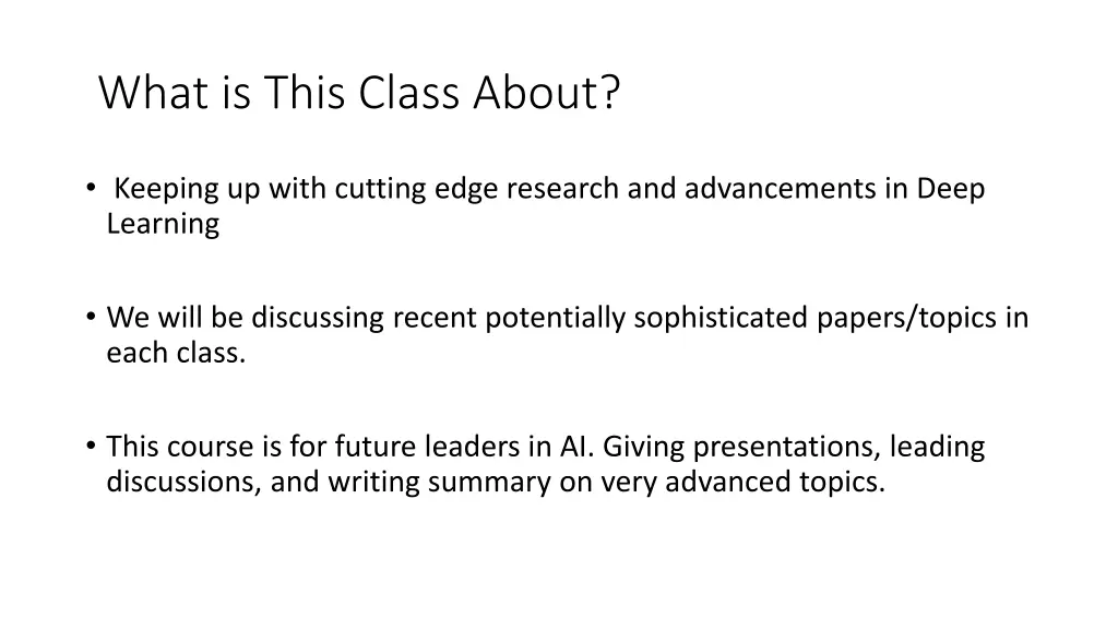 what is this class about