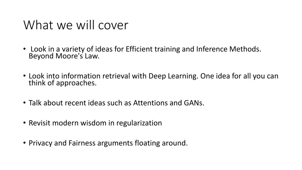what we will cover