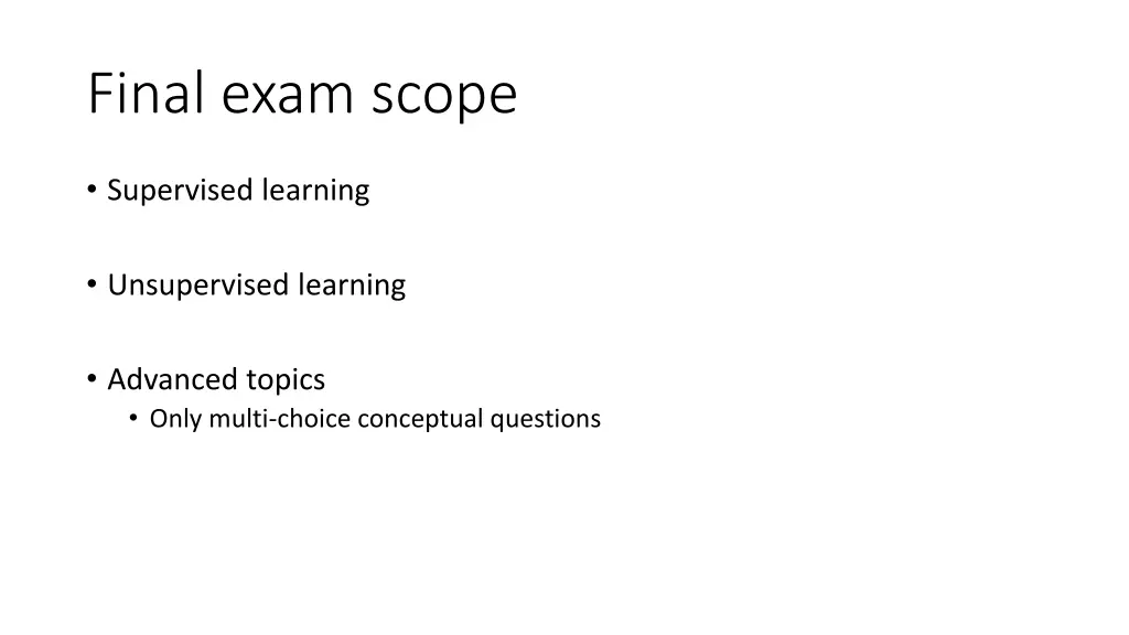 final exam scope