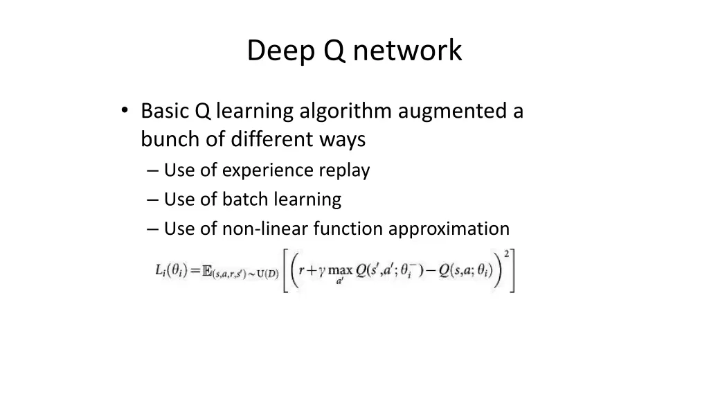 deep q network
