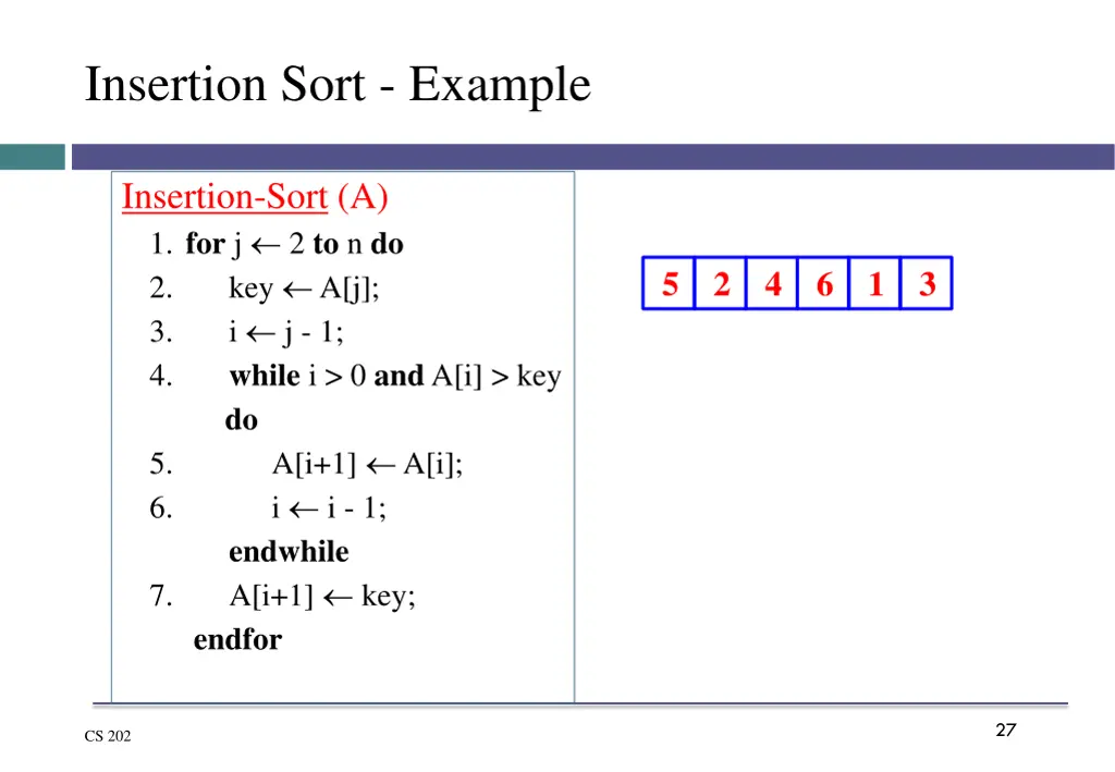 insertion sort example