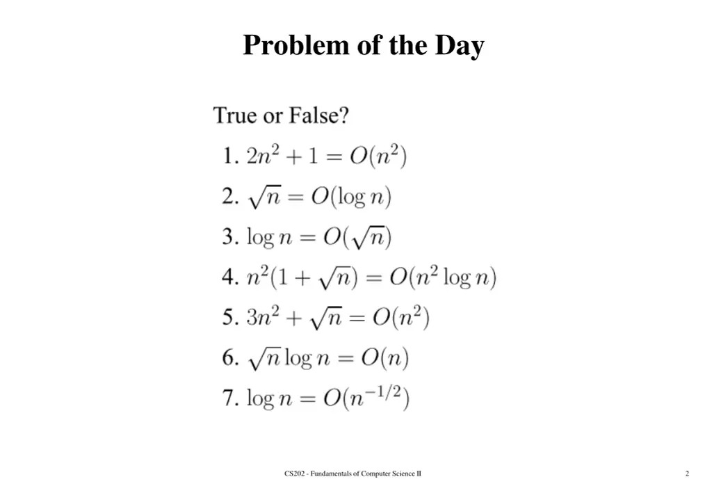 problem of the day