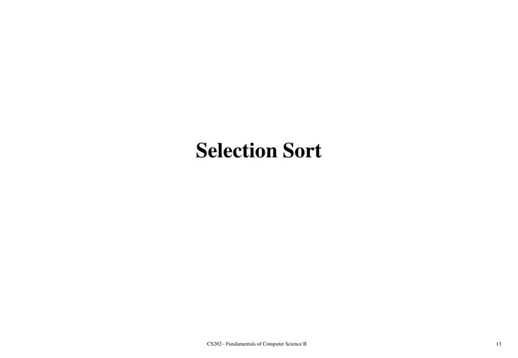 selection sort
