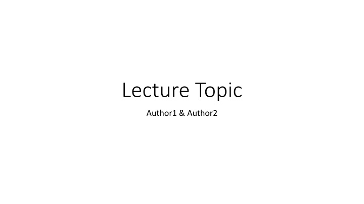 lecture topic