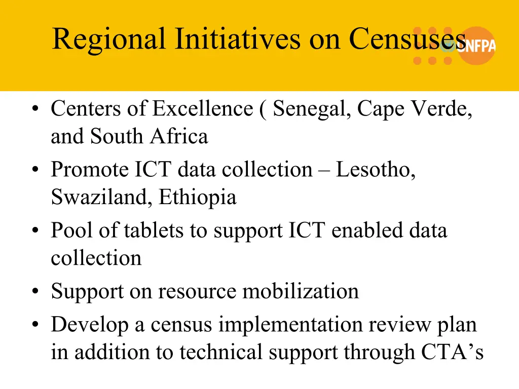 regional initiatives on censuses