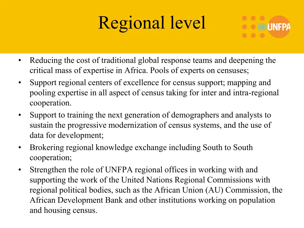 regional level