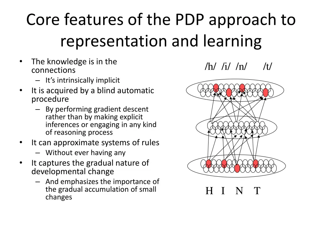 core features of the pdp approach