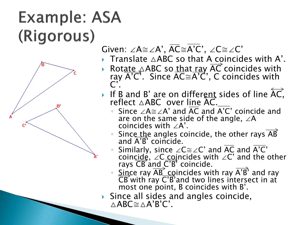 given a a ac a c c c translate abc so that