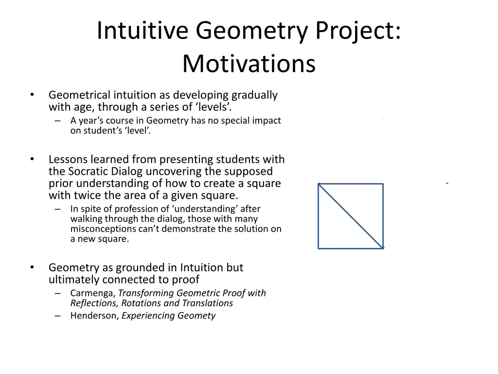 intuitive geometry project motivations