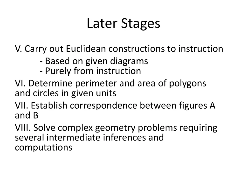 later stages