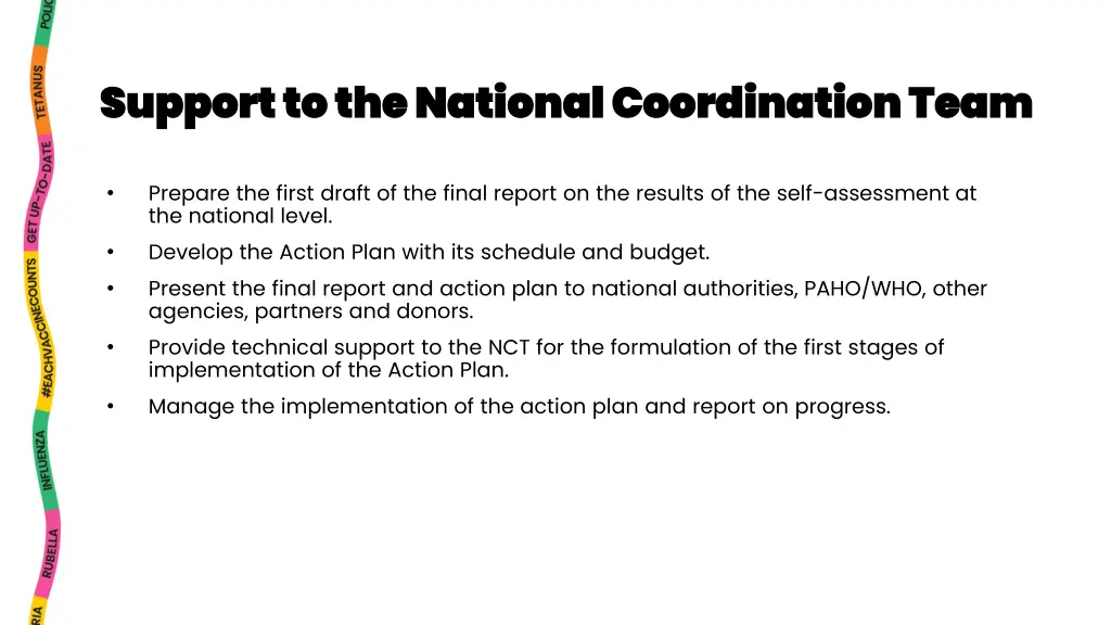support to the national coordination team support 1