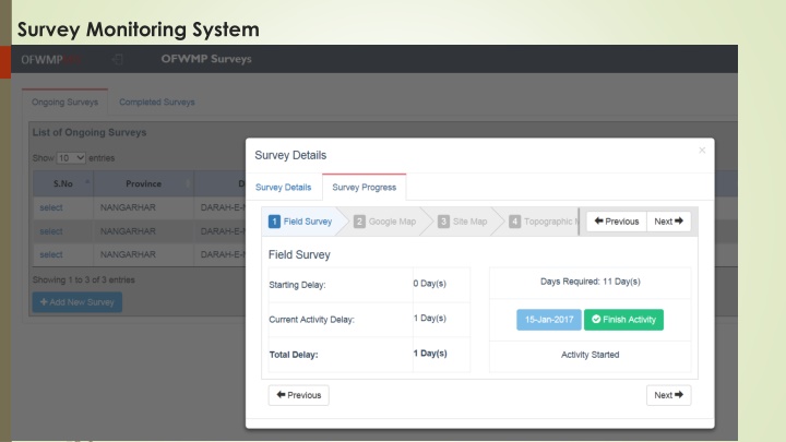 survey monitoring system