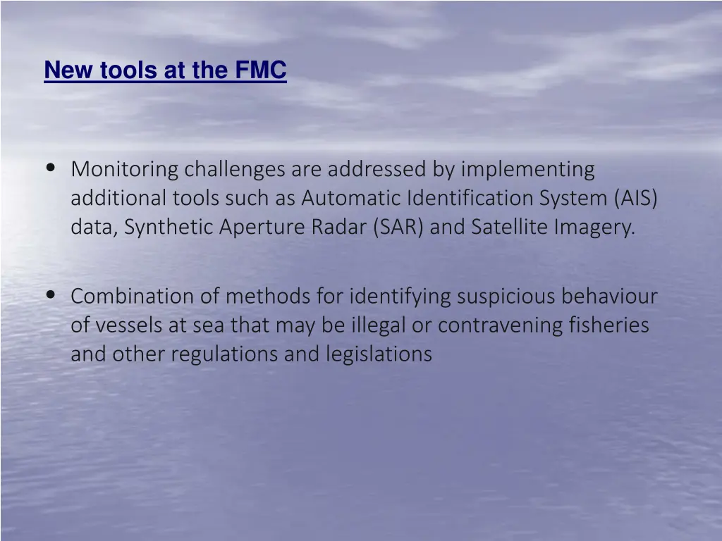 new tools at the fmc