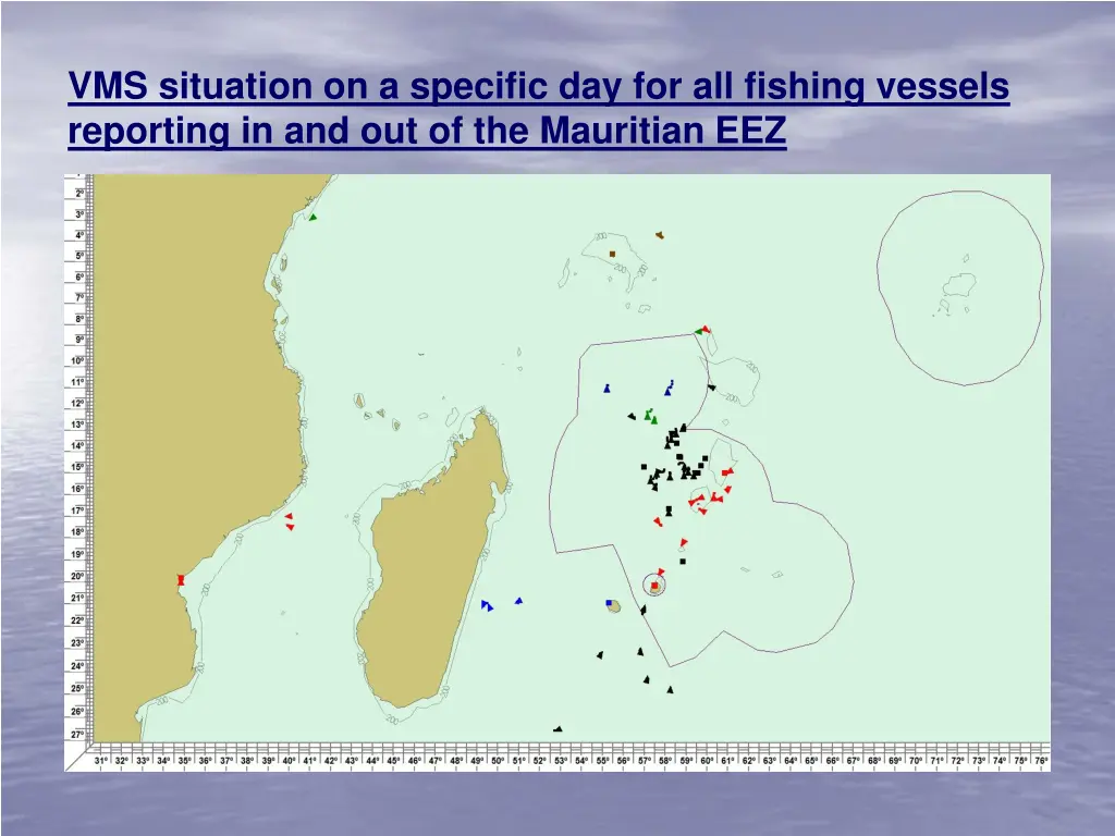 vms situation on a specific day for all fishing