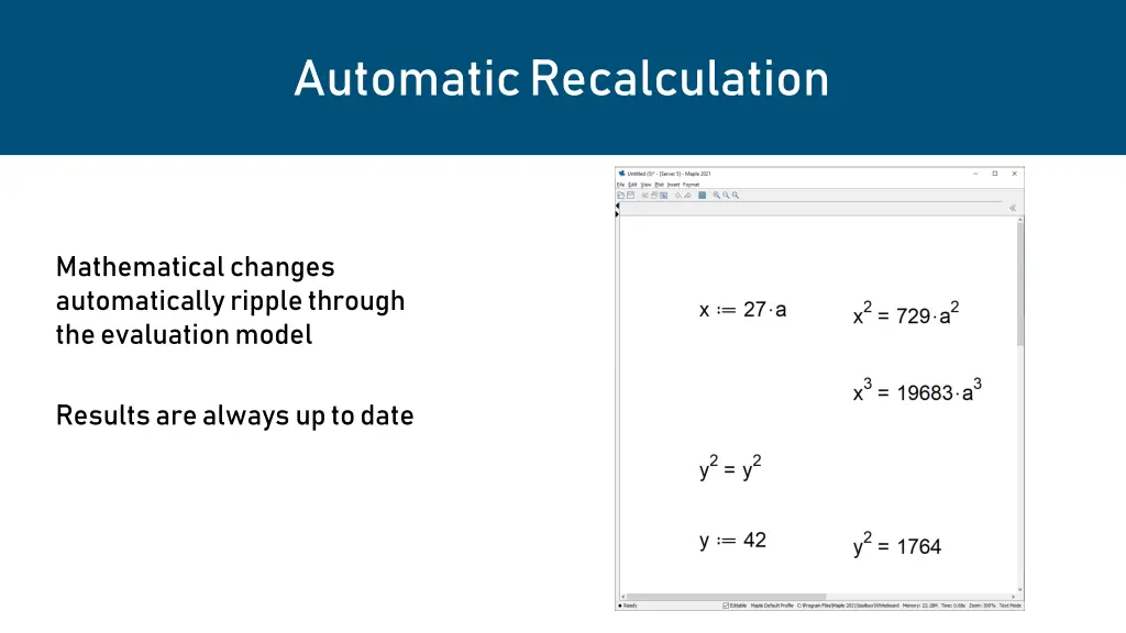 automatic recalculation