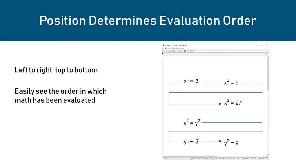 position determines evaluation order