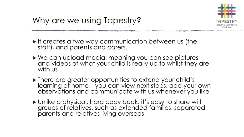 why are we using tapestry