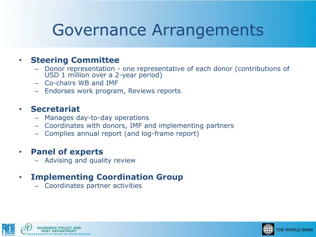 governance arrangements